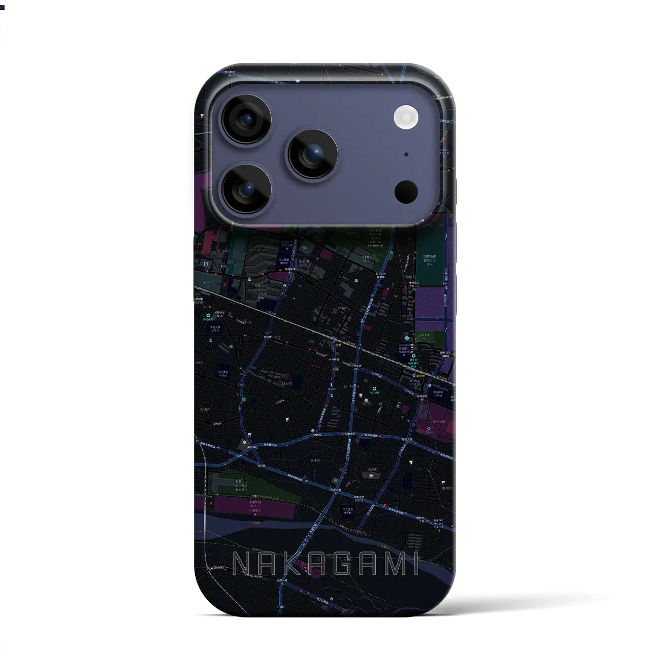 【中神(東京都)】地図柄iPhoneケース(バックカバータイプ)