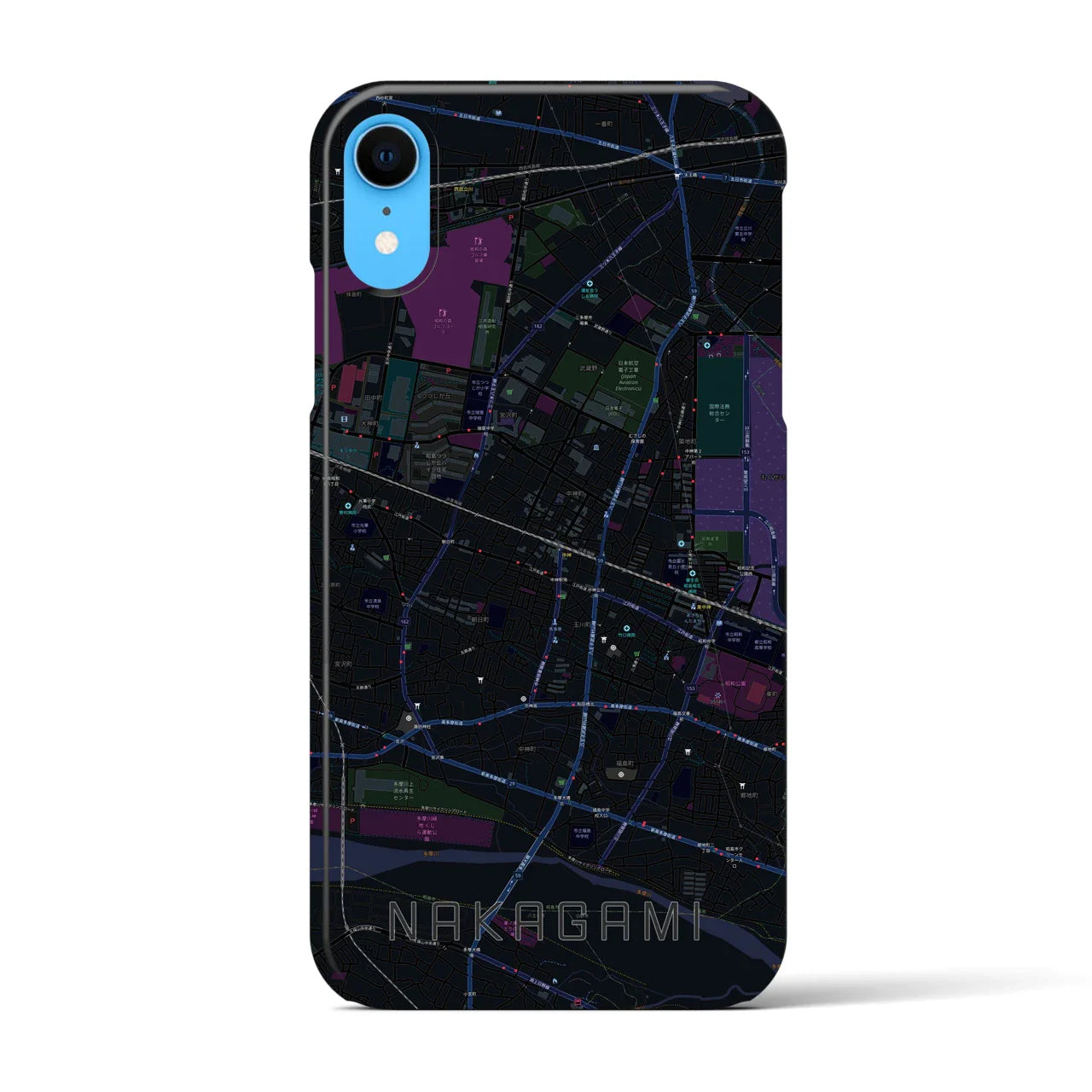 【中神(東京都)】地図柄iPhoneケース(バックカバータイプ)