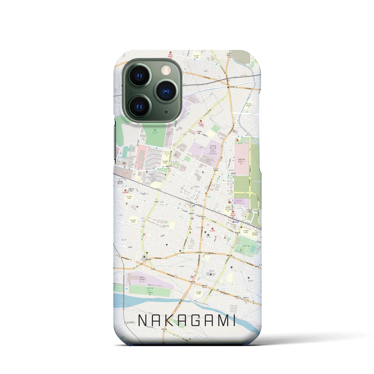 【中神(東京都)】地図柄iPhoneケース(バックカバータイプ)