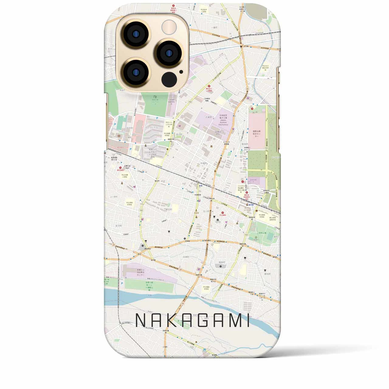 【中神(東京都)】地図柄iPhoneケース(バックカバータイプ)