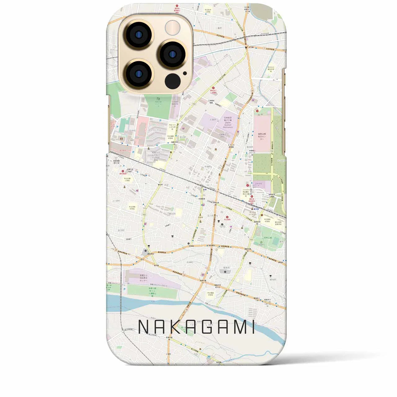 【中神(東京都)】地図柄iPhoneケース(バックカバータイプ)