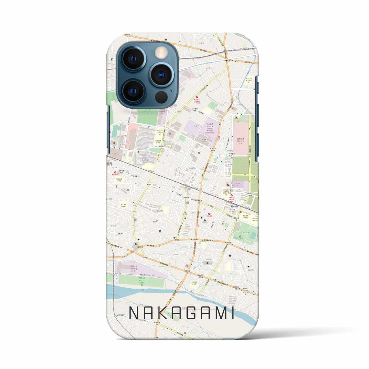 【中神(東京都)】地図柄iPhoneケース(バックカバータイプ)