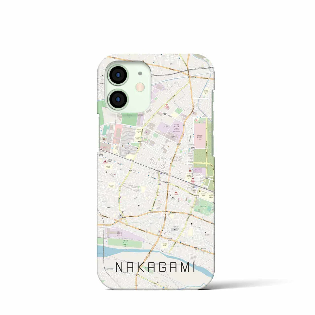 【中神(東京都)】地図柄iPhoneケース(バックカバータイプ)