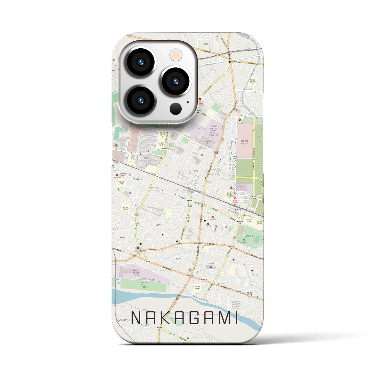 【中神(東京都)】地図柄iPhoneケース(バックカバータイプ)