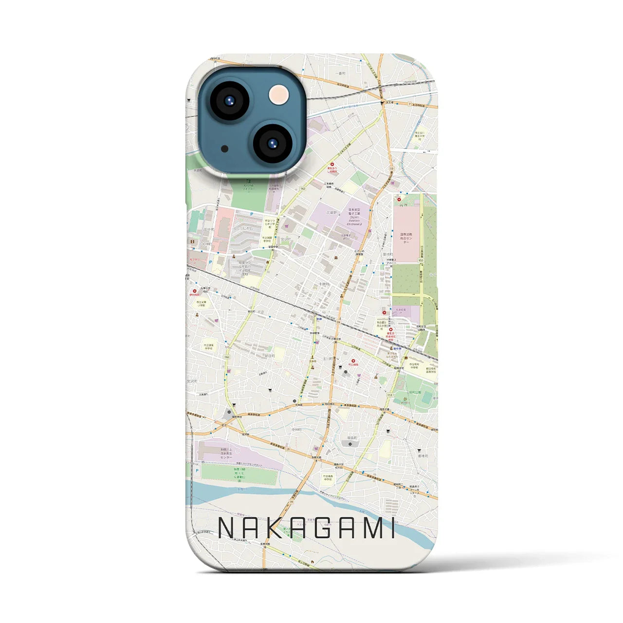 【中神(東京都)】地図柄iPhoneケース(バックカバータイプ)