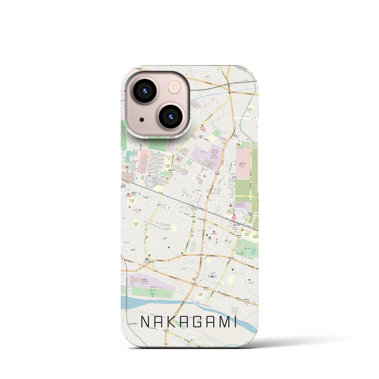 【中神(東京都)】地図柄iPhoneケース(バックカバータイプ)