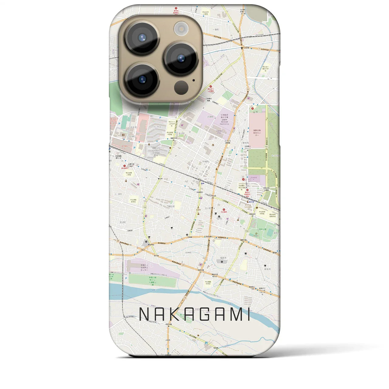 【中神(東京都)】地図柄iPhoneケース(バックカバータイプ)