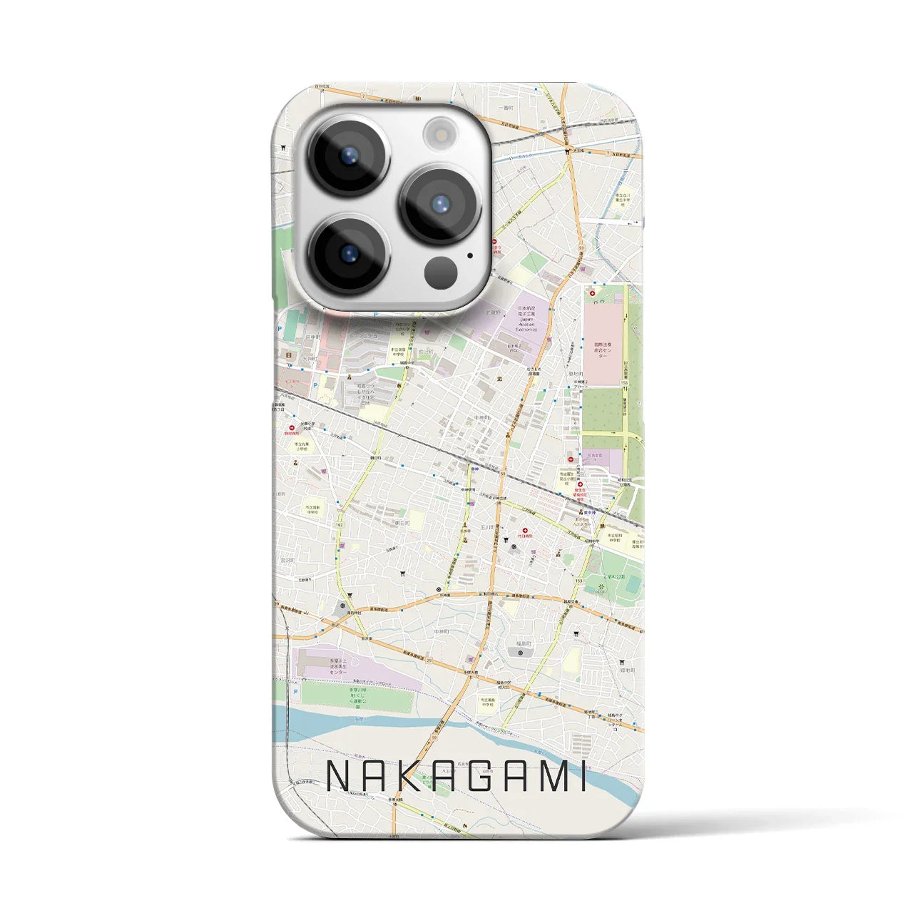 【中神(東京都)】地図柄iPhoneケース(バックカバータイプ)