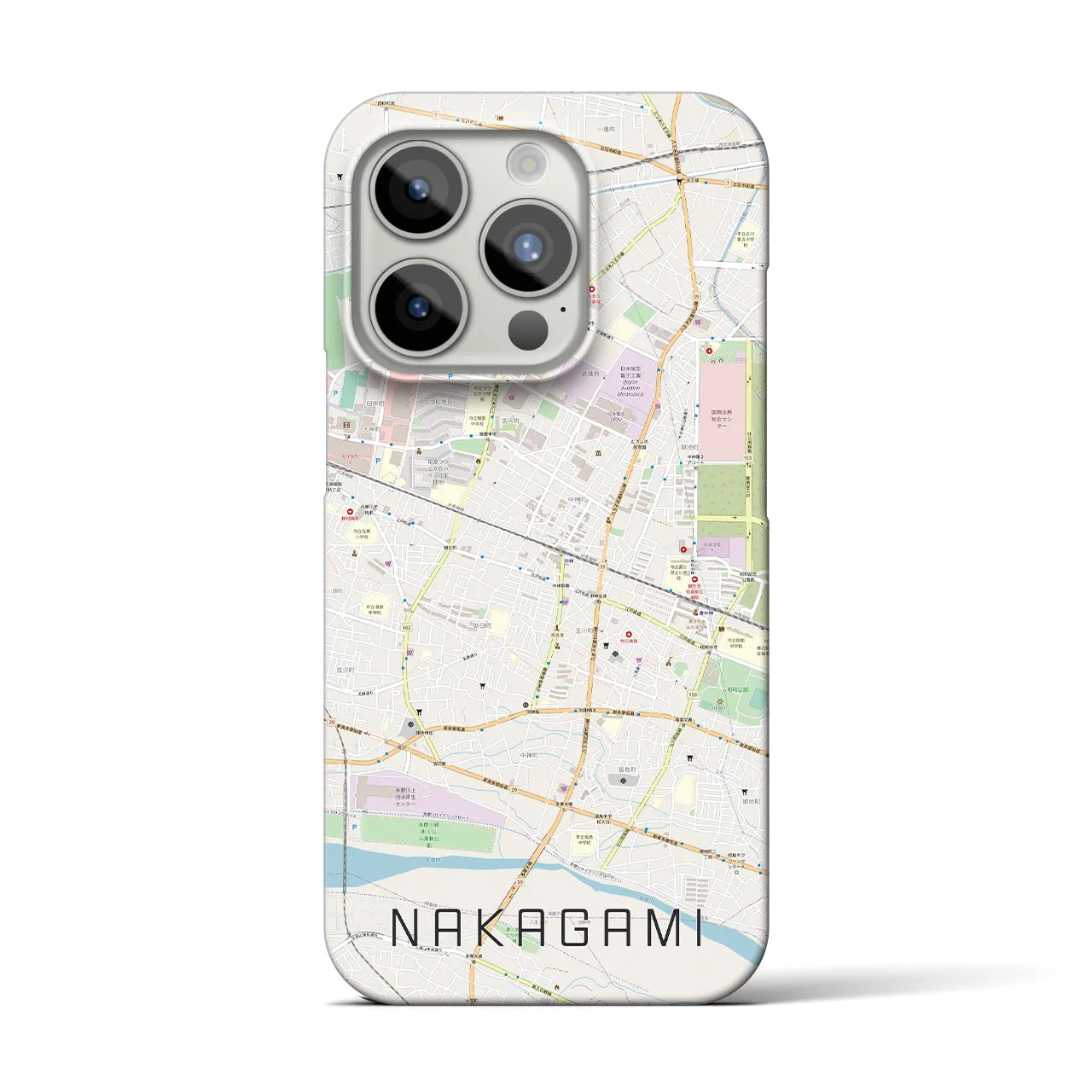【中神(東京都)】地図柄iPhoneケース(バックカバータイプ)