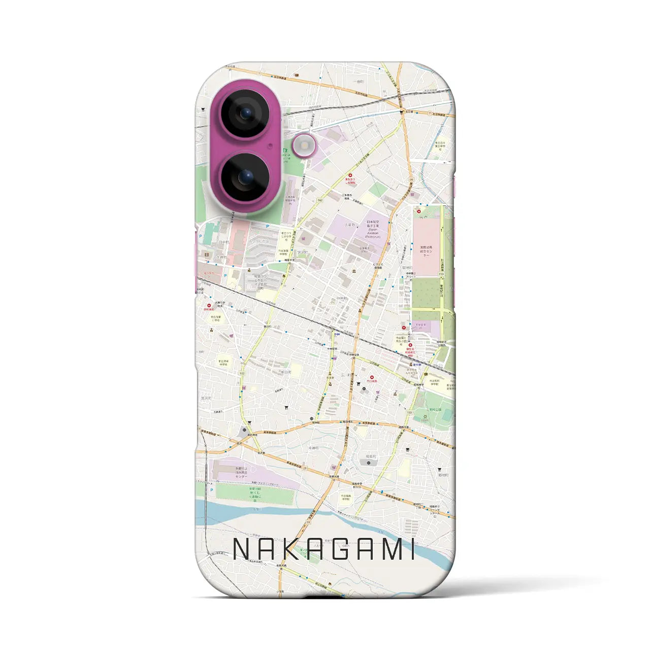 【中神(東京都)】地図柄iPhoneケース(バックカバータイプ)