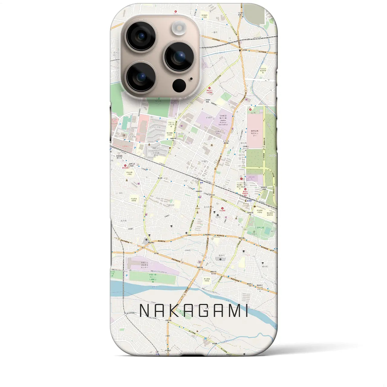 【中神(東京都)】地図柄iPhoneケース(バックカバータイプ)