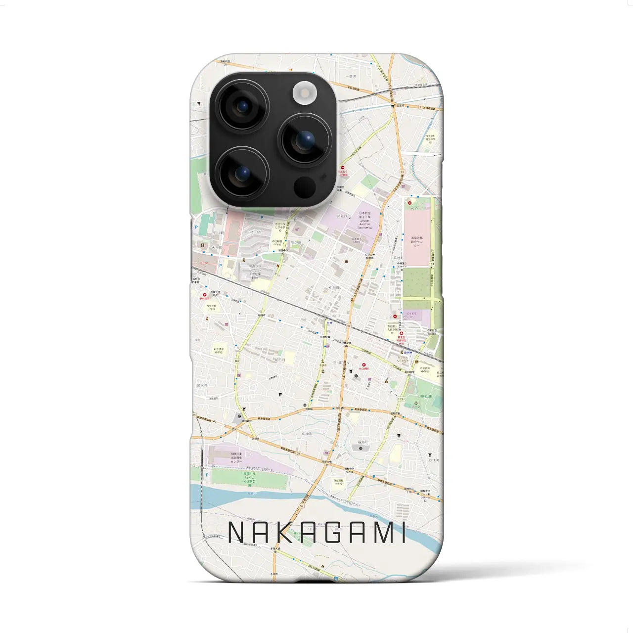 【中神(東京都)】地図柄iPhoneケース(バックカバータイプ)