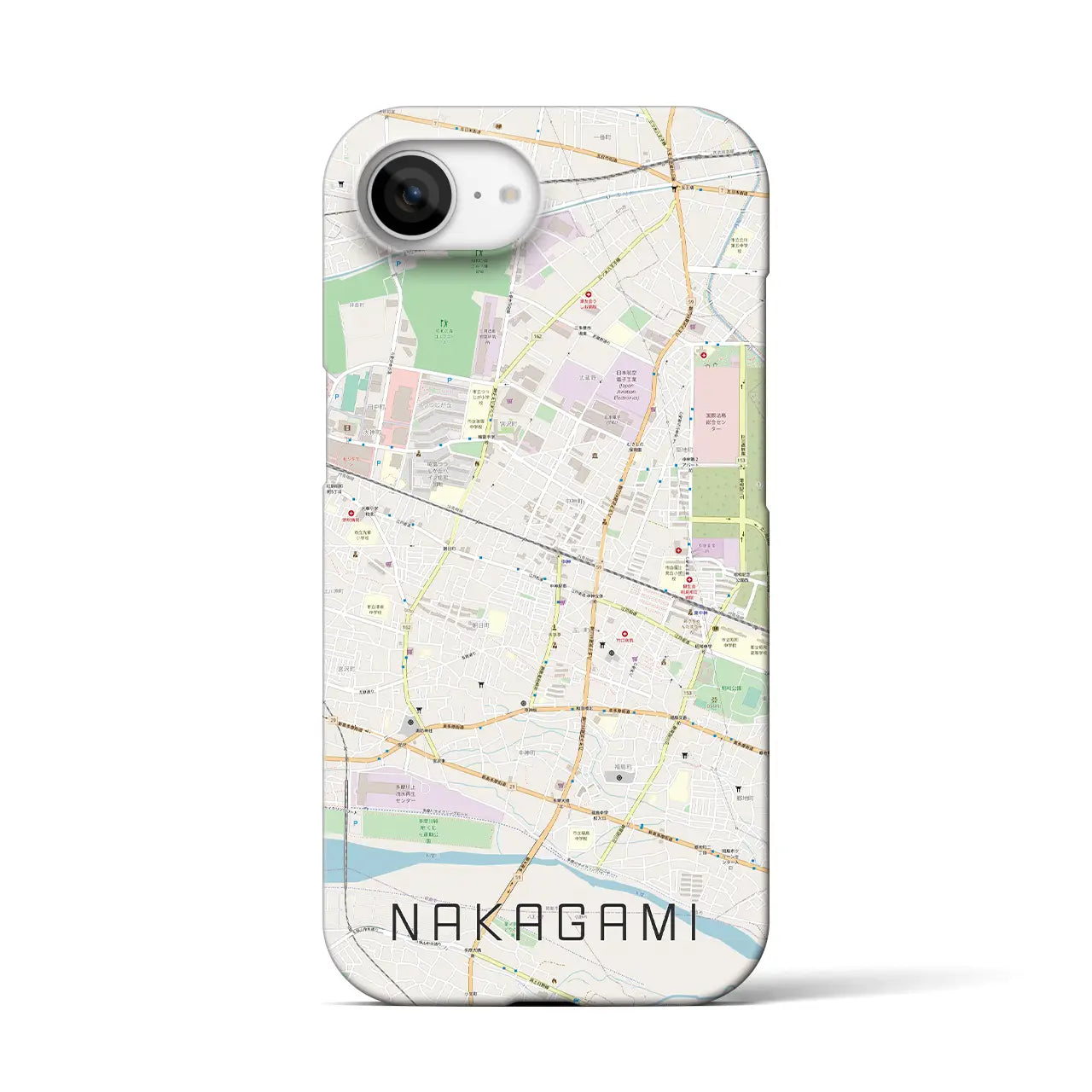 【中神(東京都)】地図柄iPhoneケース(バックカバータイプ)