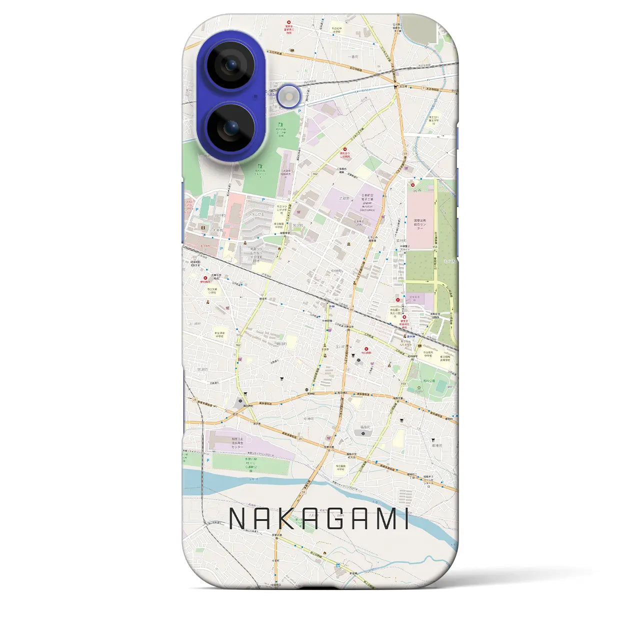 【中神(東京都)】地図柄iPhoneケース(バックカバータイプ)ナチュラル・iPhone 16 Pro Max 用
