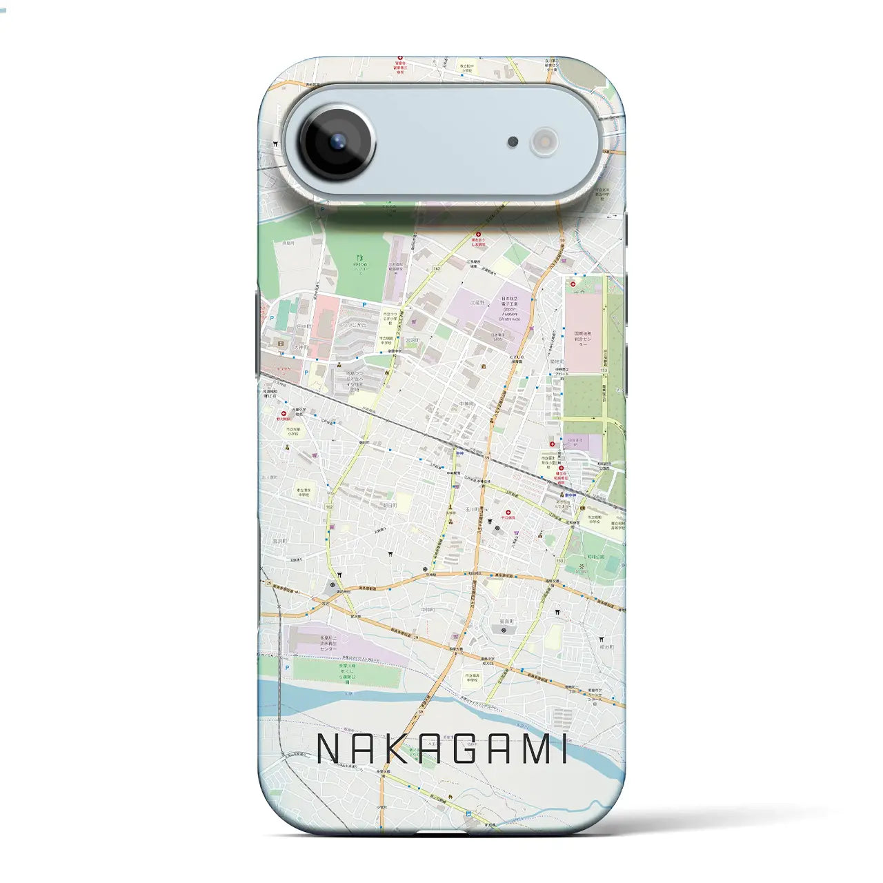 【中神(東京都)】地図柄iPhoneケース(バックカバータイプ)