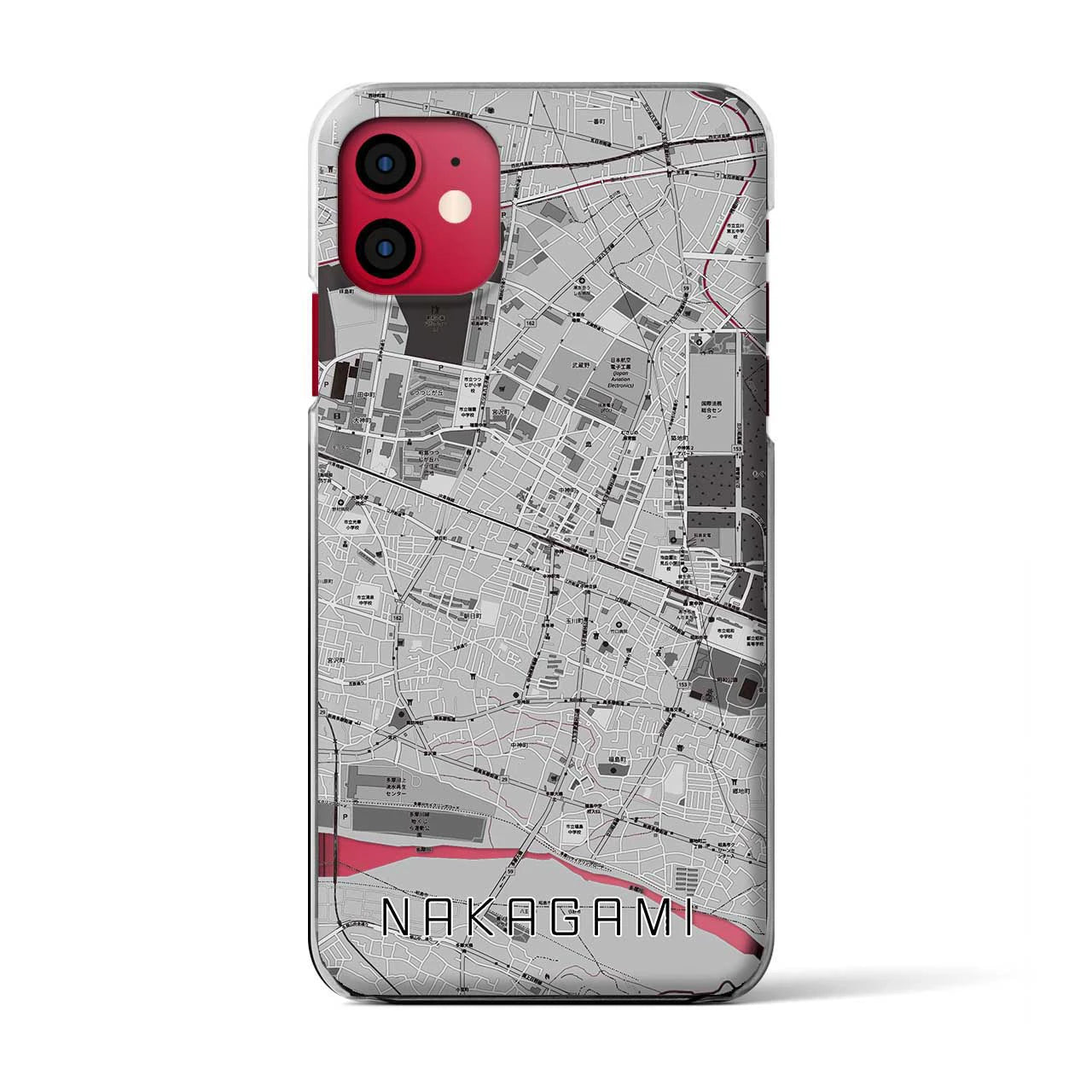 【中神(東京都)】地図柄iPhoneケース(クリアタイプ)