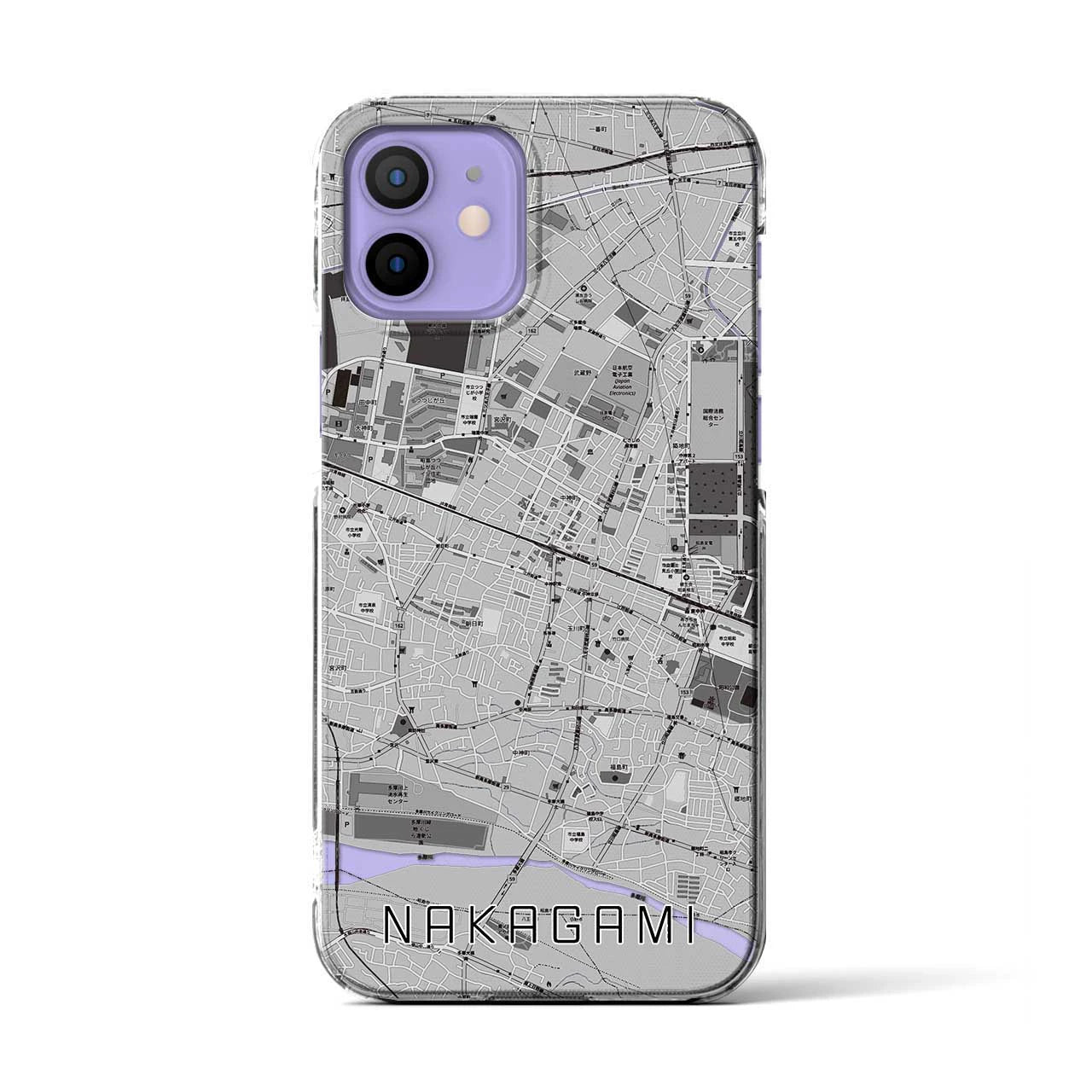 【中神(東京都)】地図柄iPhoneケース(クリアタイプ)