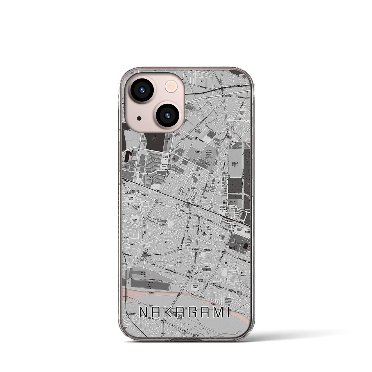 【中神(東京都)】地図柄iPhoneケース(クリアタイプ)
