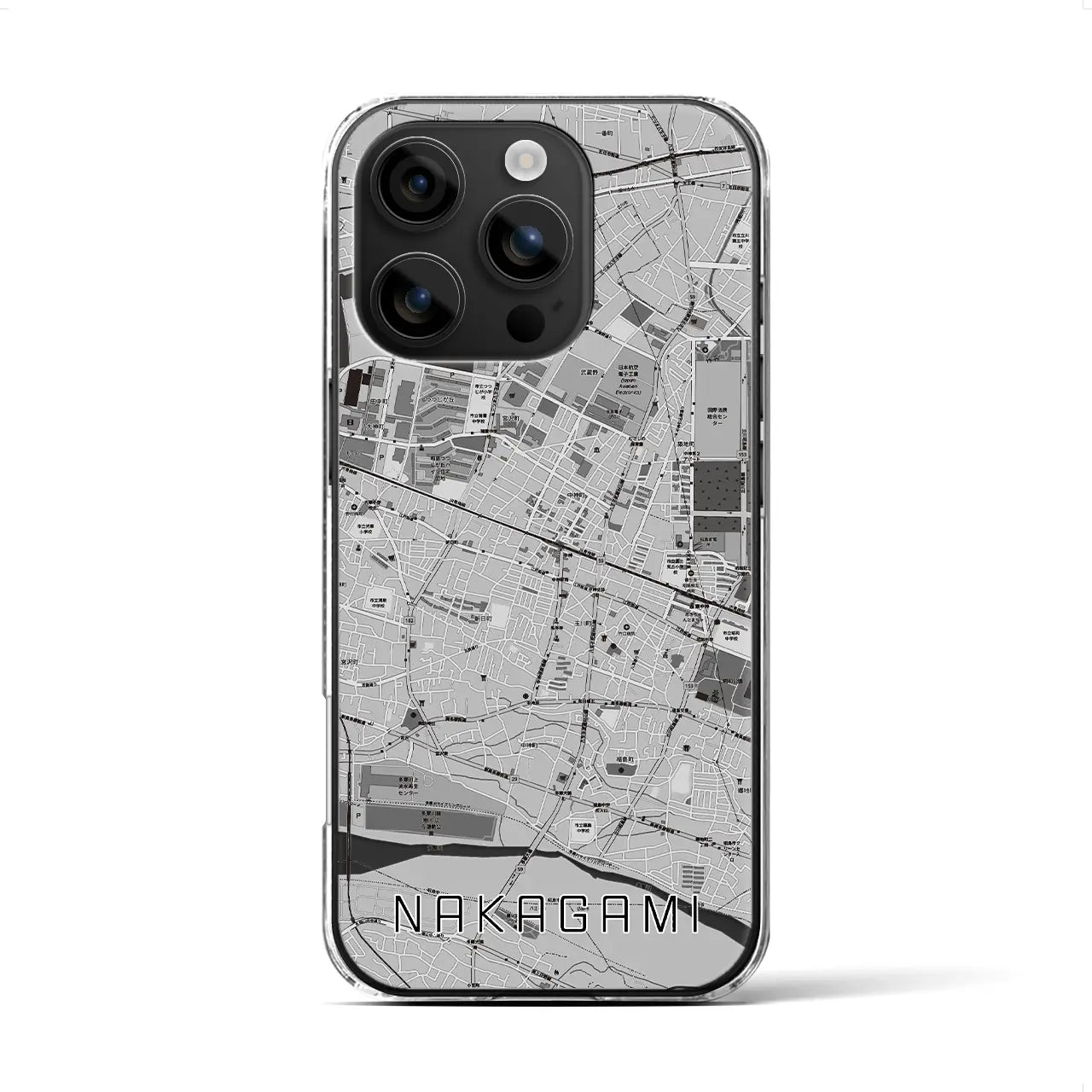 【中神(東京都)】地図柄iPhoneケース(クリアタイプ)