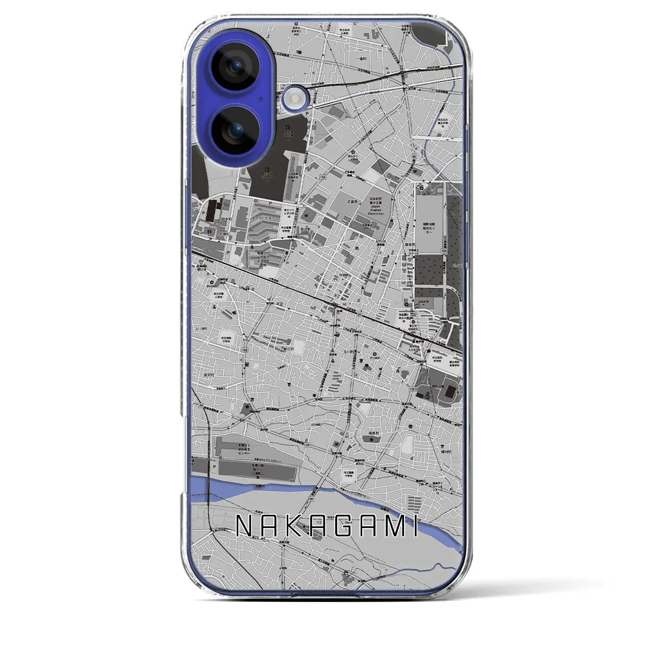 【中神(東京都)】地図柄iPhoneケース(クリアタイプ)