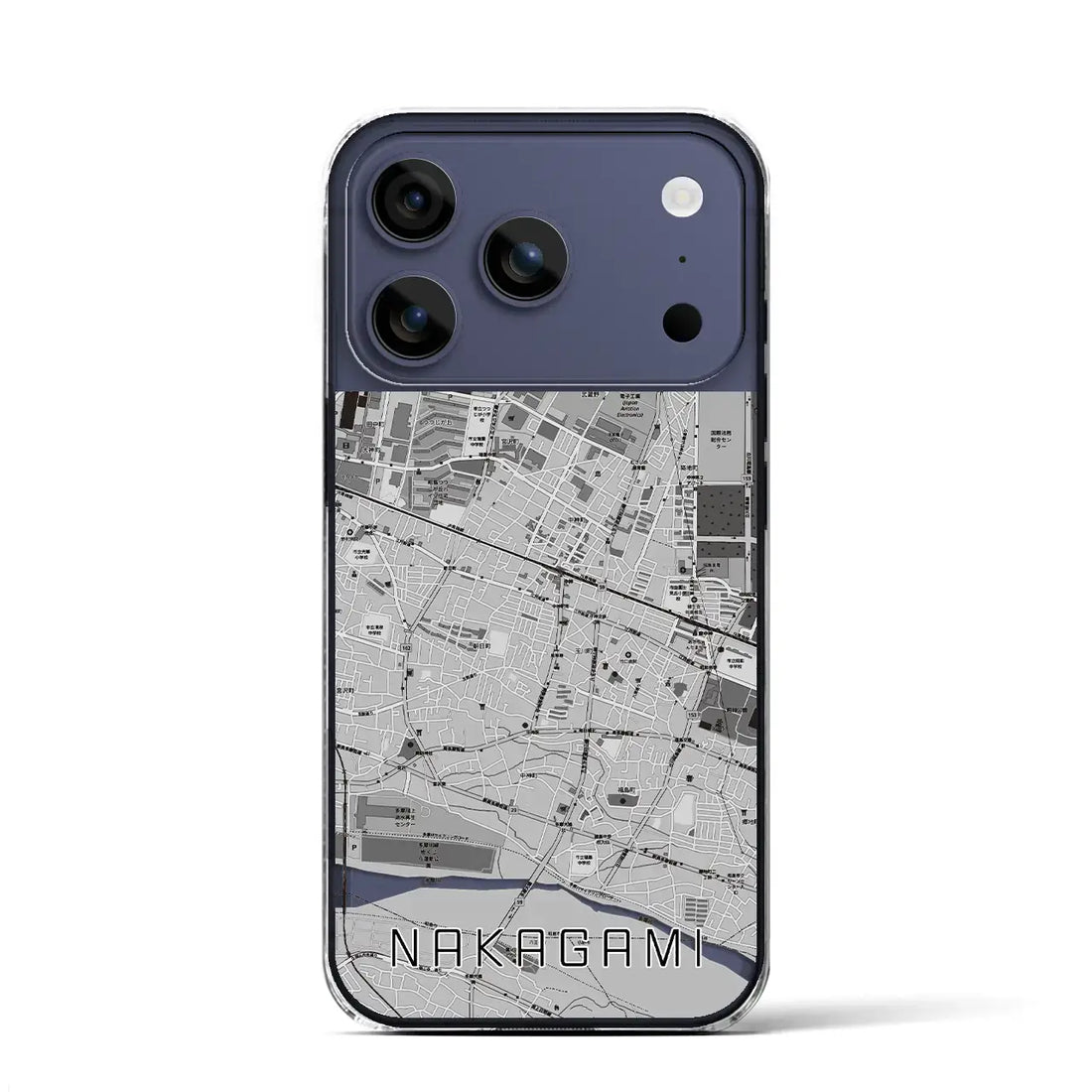 【中神(東京都)】地図柄iPhoneケース(クリアタイプ)