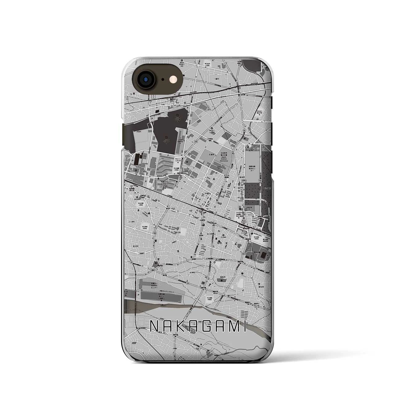 【中神(東京都)】地図柄iPhoneケース(クリアタイプ)