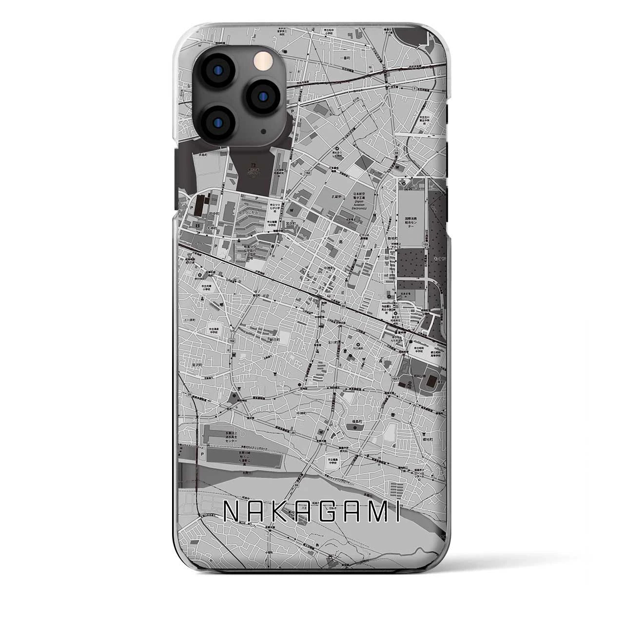 【中神(東京都)】地図柄iPhoneケース(クリアタイプ)