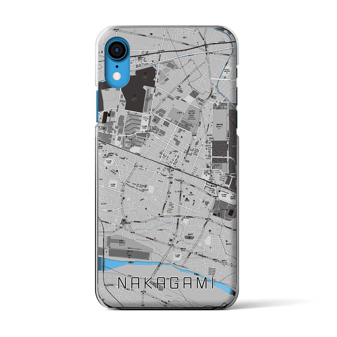 【中神(東京都)】地図柄iPhoneケース(クリアタイプ)