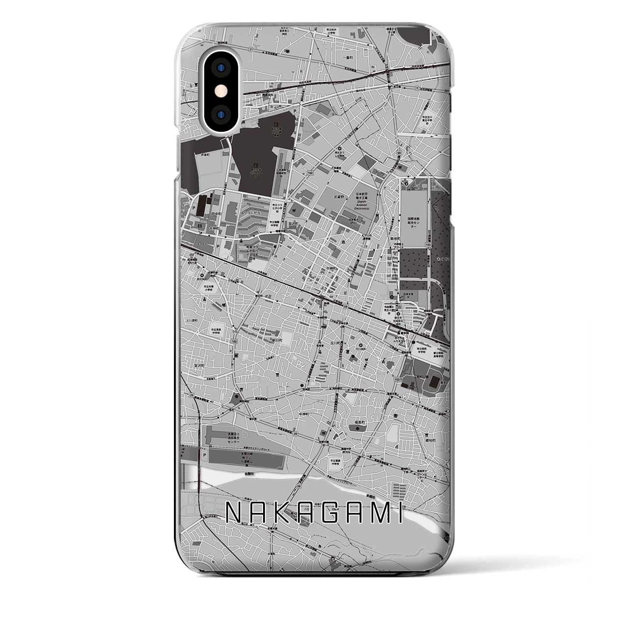【中神(東京都)】地図柄iPhoneケース(クリアタイプ)