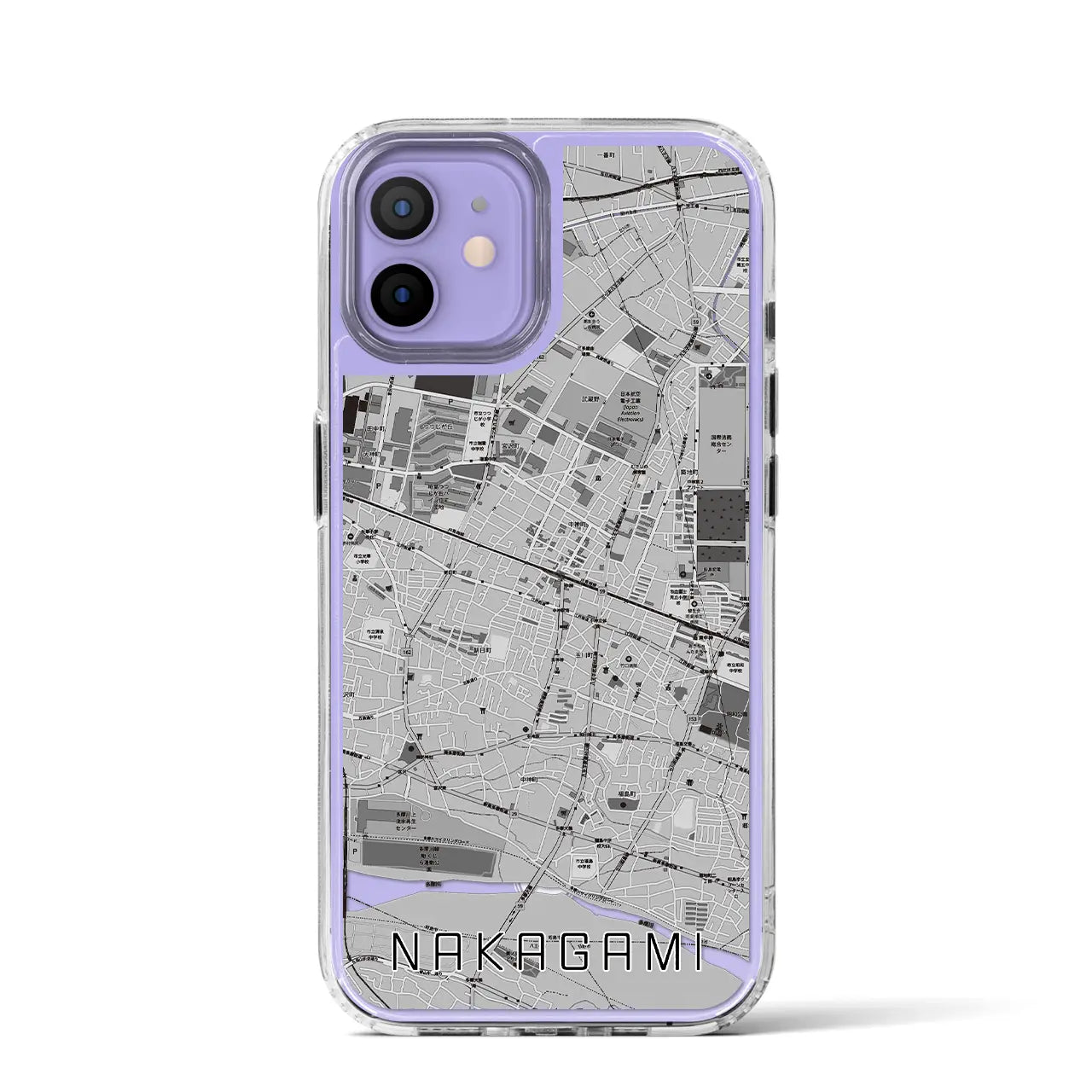 【中神(東京都)】地図柄iPhoneケース(MagSafeタイプ)