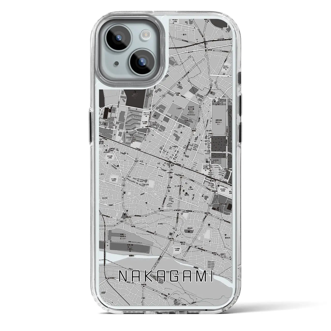 【中神(東京都)】地図柄iPhoneケース(MagSafeタイプ)