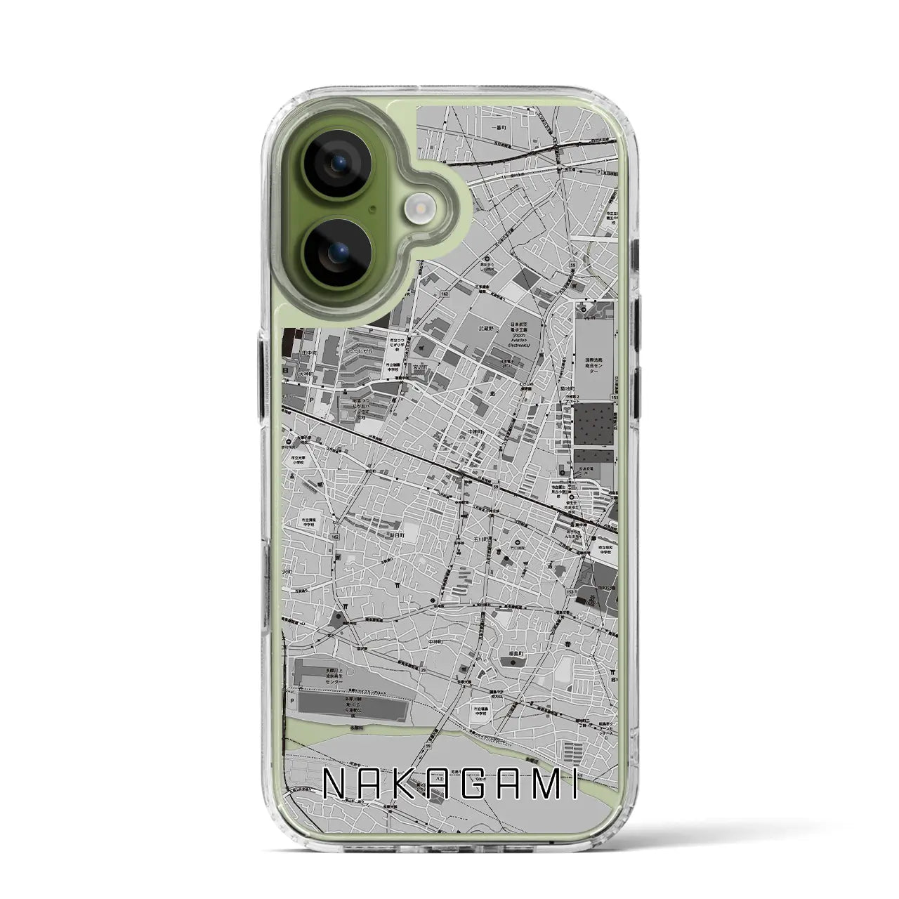 【中神(東京都)】地図柄iPhoneケース(MagSafeタイプ)