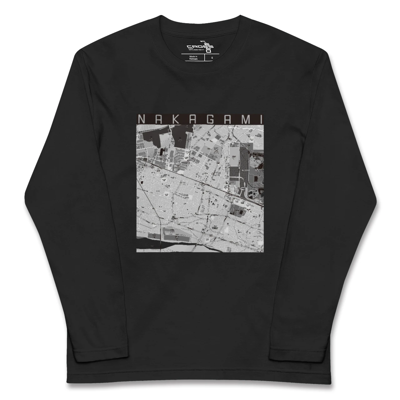 【中神(東京都)】地図柄ロングスリーブTシャツ