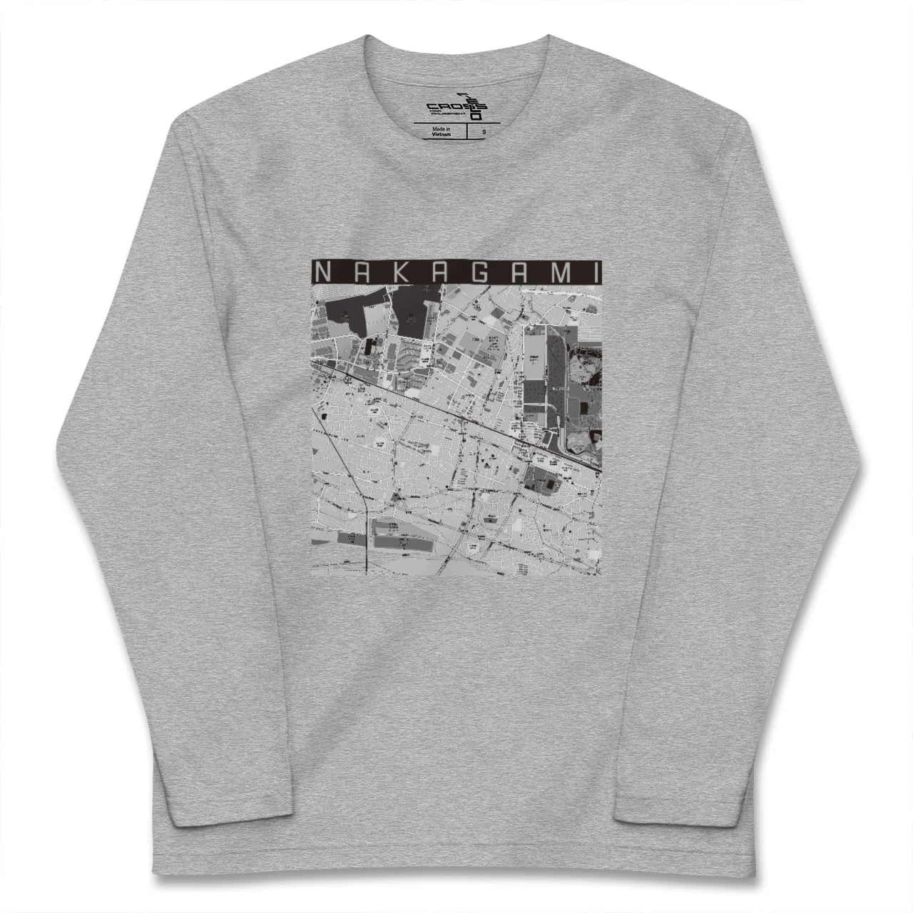 【中神(東京都)】地図柄ロングスリーブTシャツ