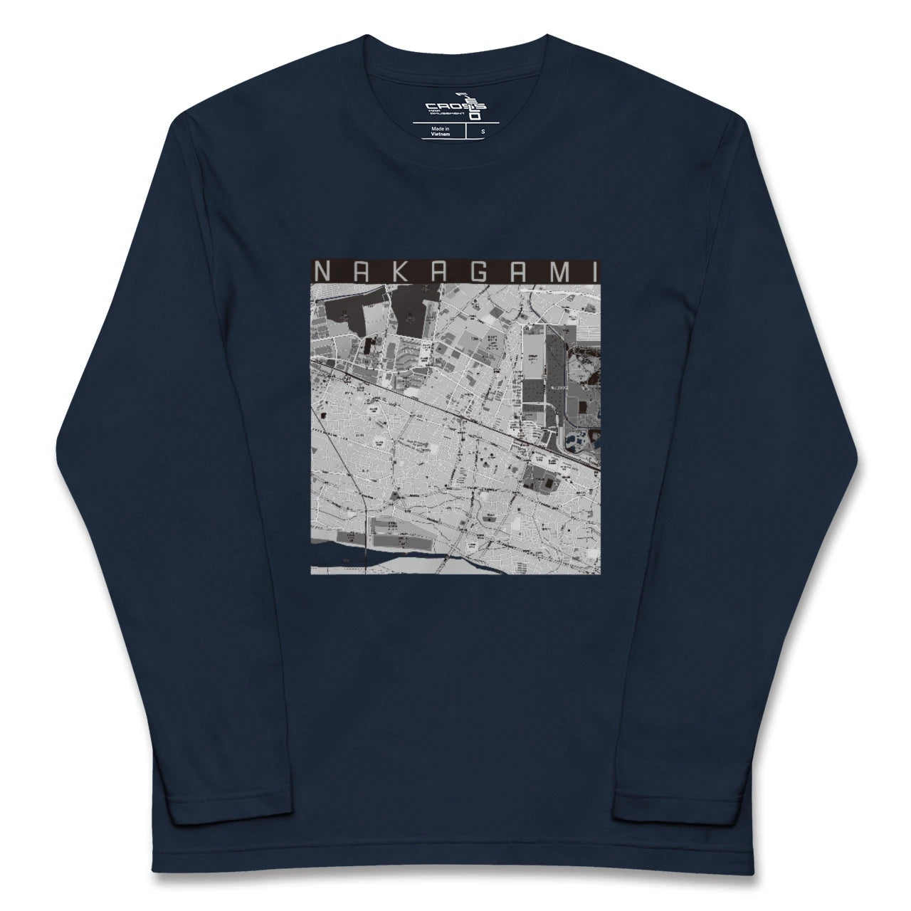 【中神(東京都)】地図柄ロングスリーブTシャツ