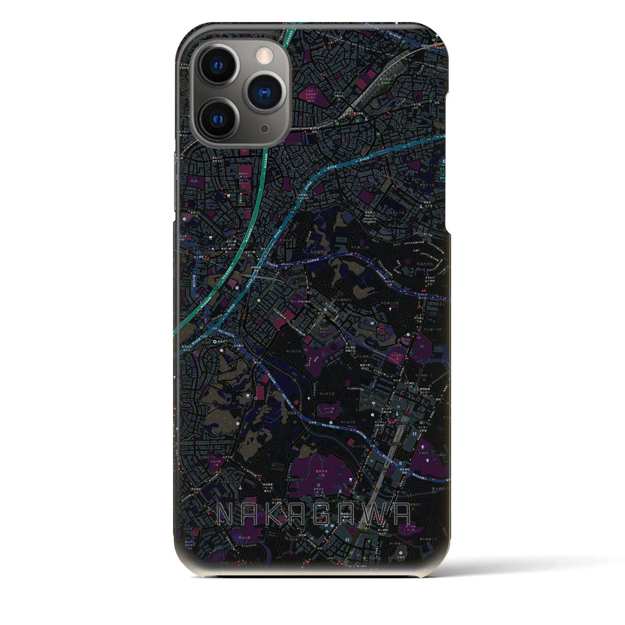 【中川(神奈川県)】地図柄iPhoneケース(バックカバータイプ)