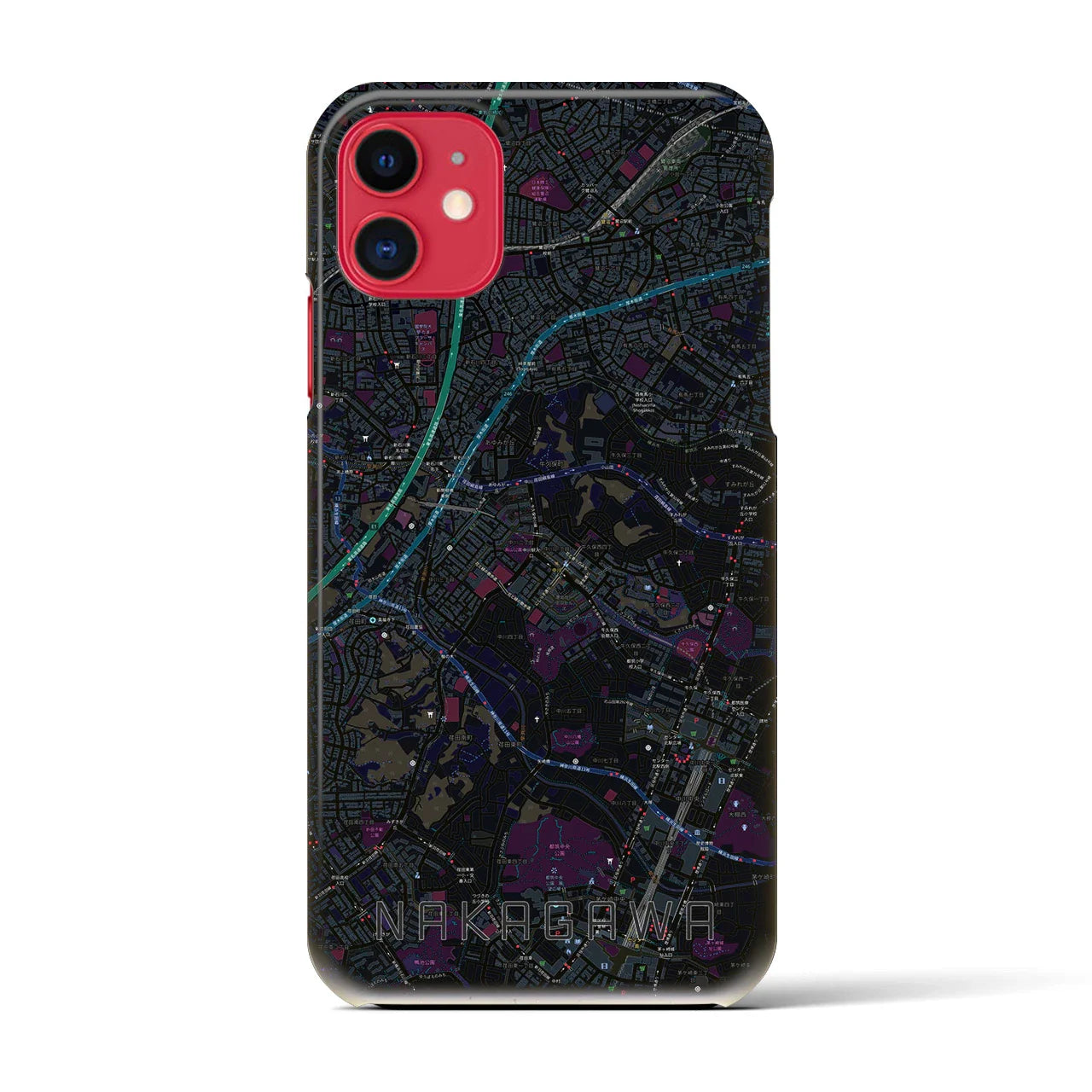 【中川(神奈川県)】地図柄iPhoneケース(バックカバータイプ)