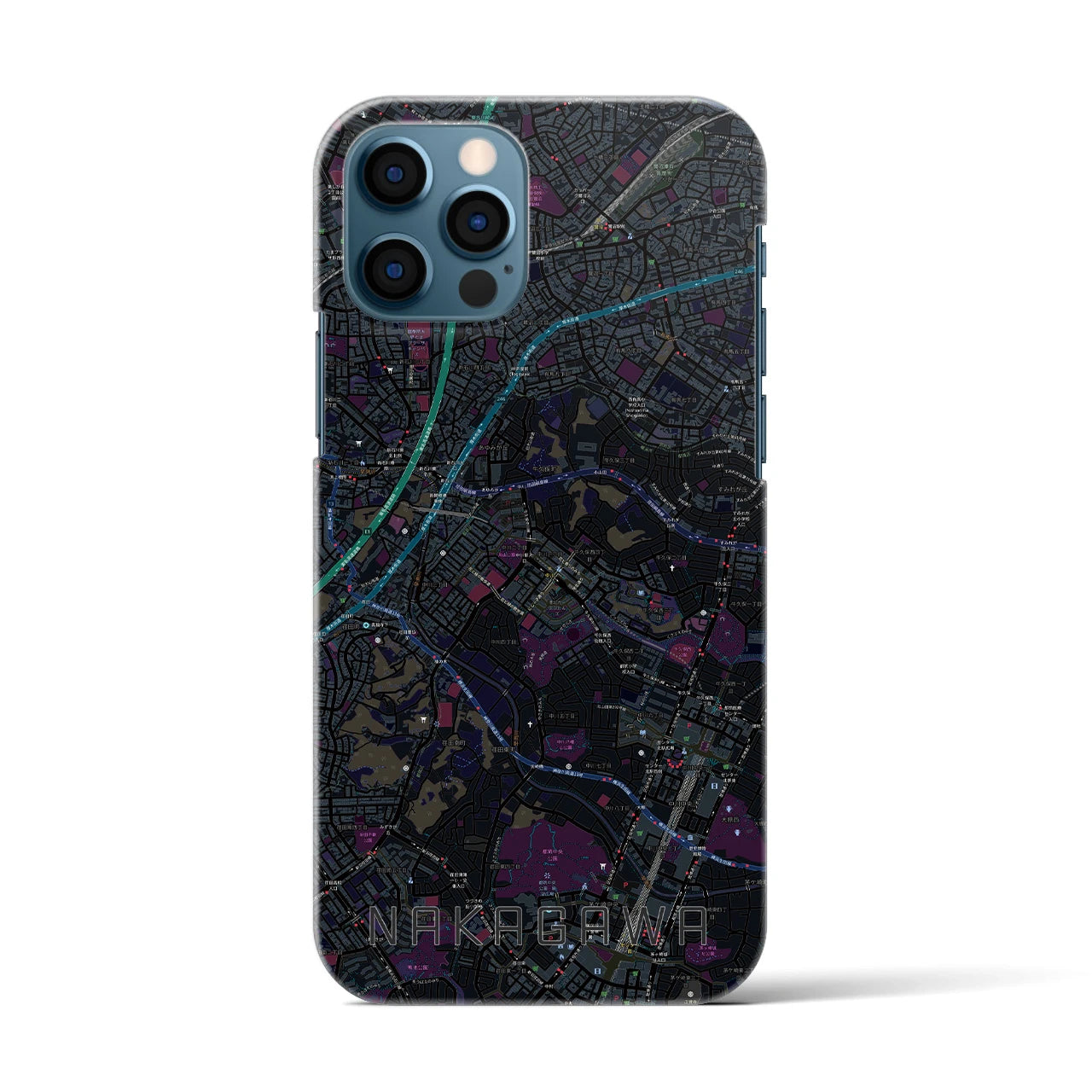 【中川(神奈川県)】地図柄iPhoneケース(バックカバータイプ)