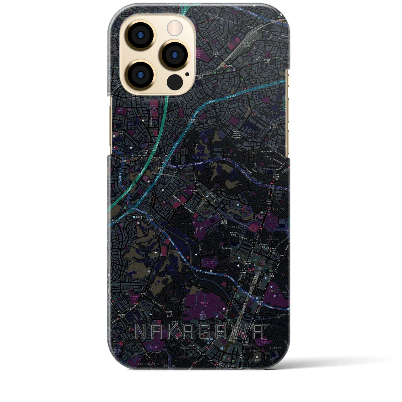 【中川(神奈川県)】地図柄iPhoneケース(バックカバータイプ)