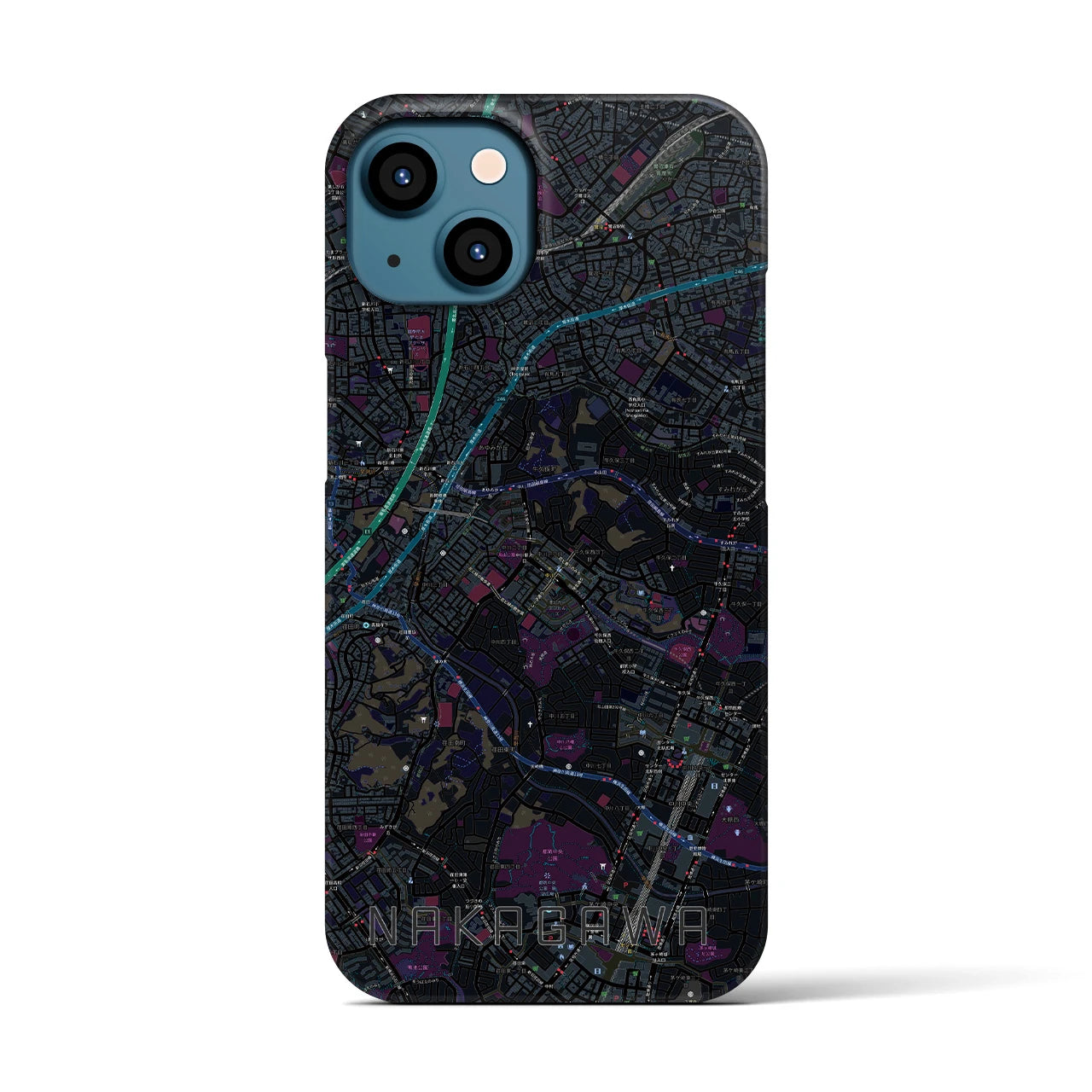 【中川(神奈川県)】地図柄iPhoneケース(バックカバータイプ)