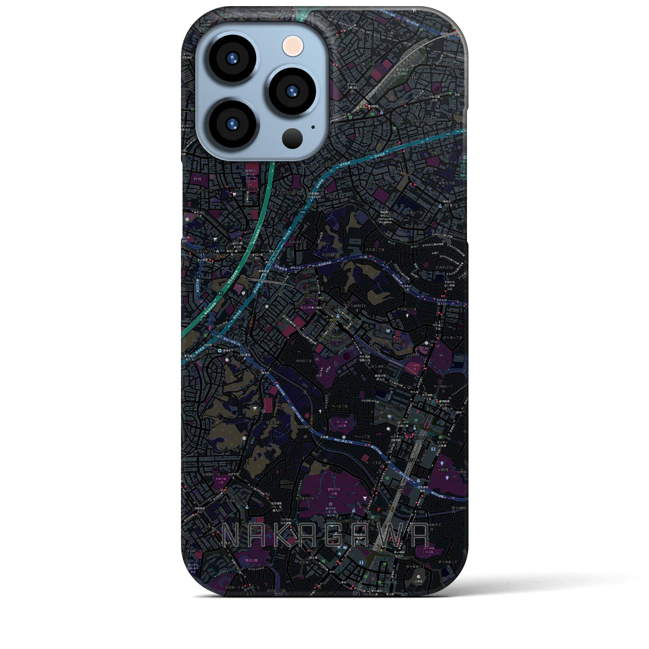 【中川(神奈川県)】地図柄iPhoneケース(バックカバータイプ)