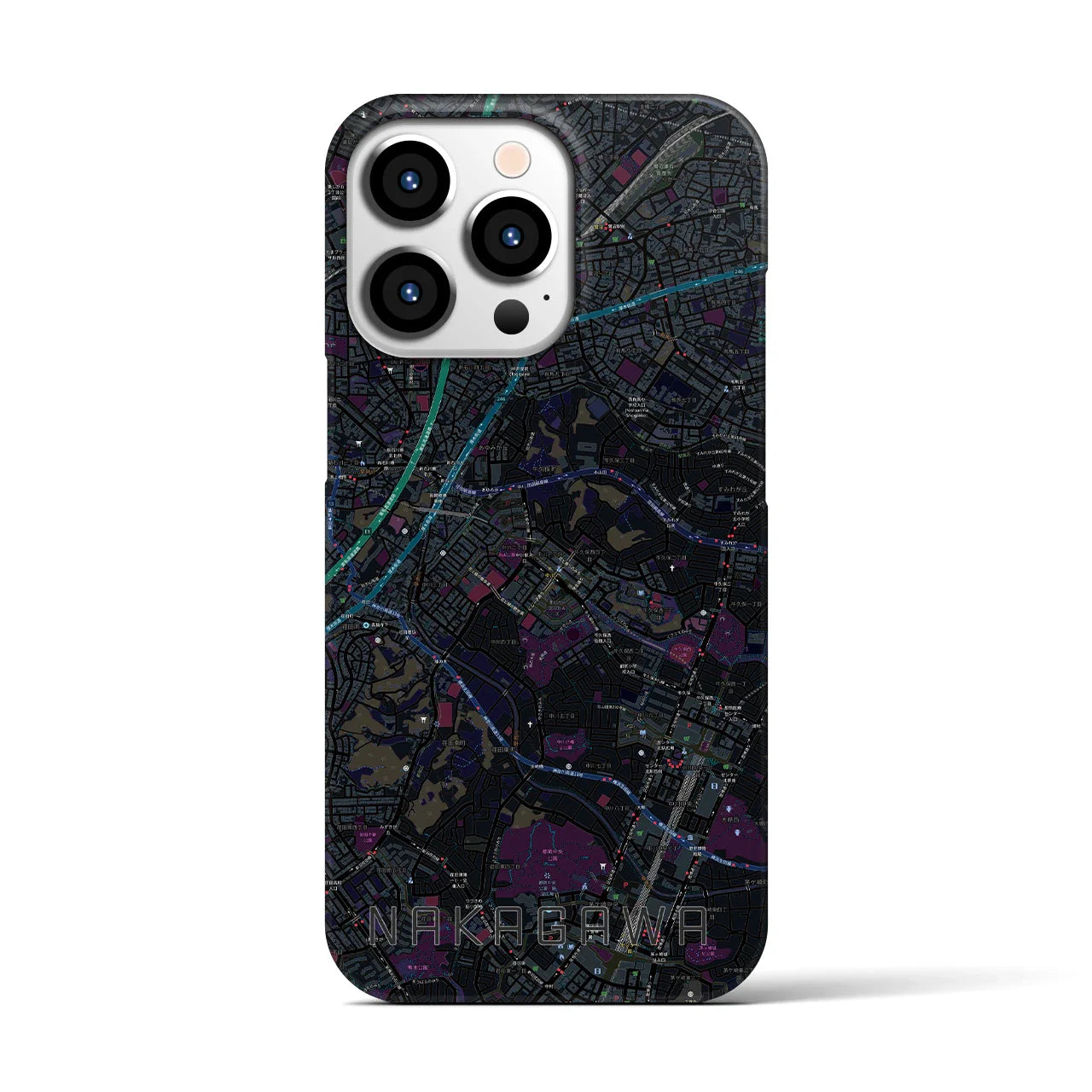 【中川(神奈川県)】地図柄iPhoneケース(バックカバータイプ)