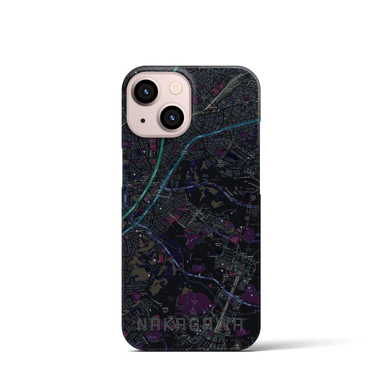 【中川(神奈川県)】地図柄iPhoneケース(バックカバータイプ)