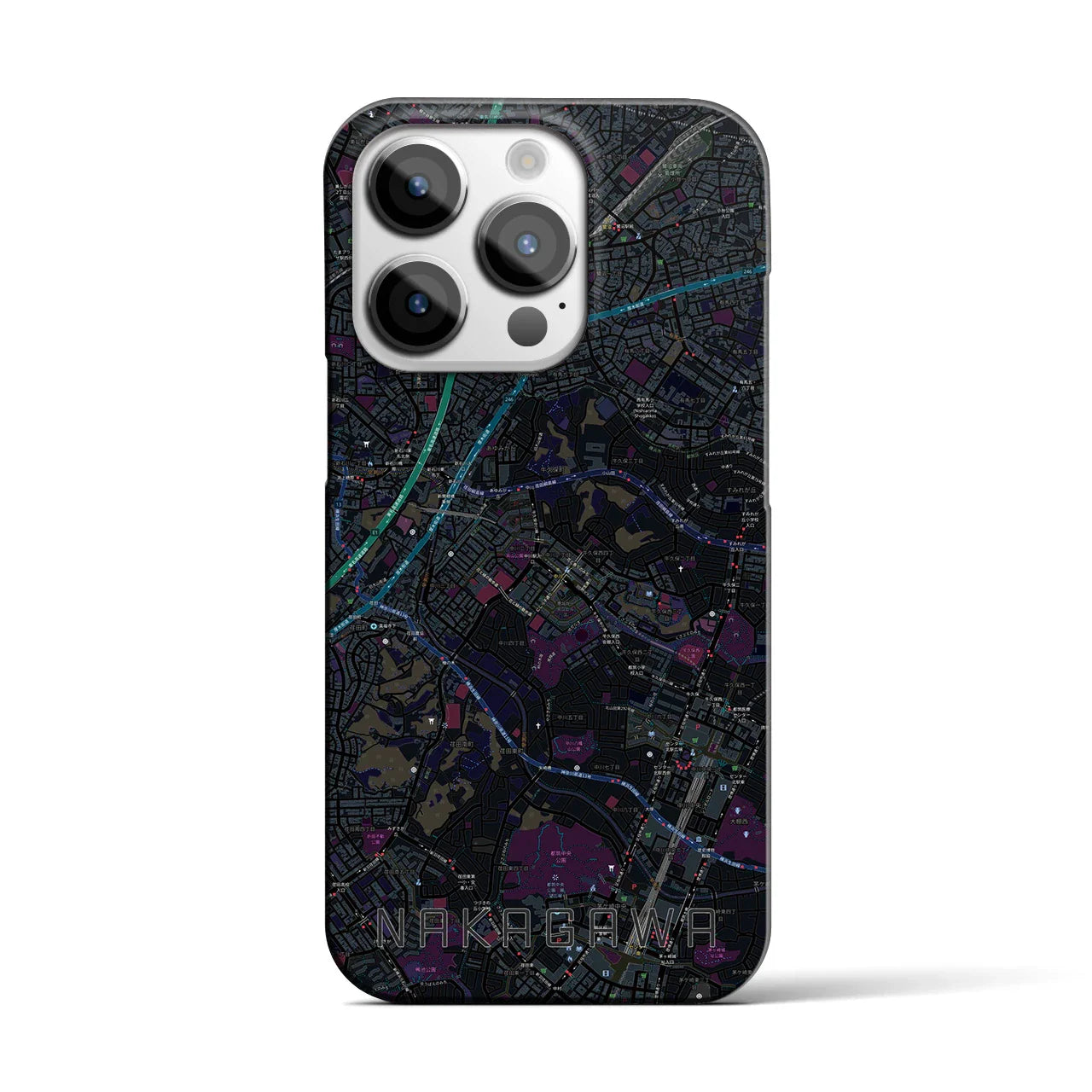 【中川(神奈川県)】地図柄iPhoneケース(バックカバータイプ)