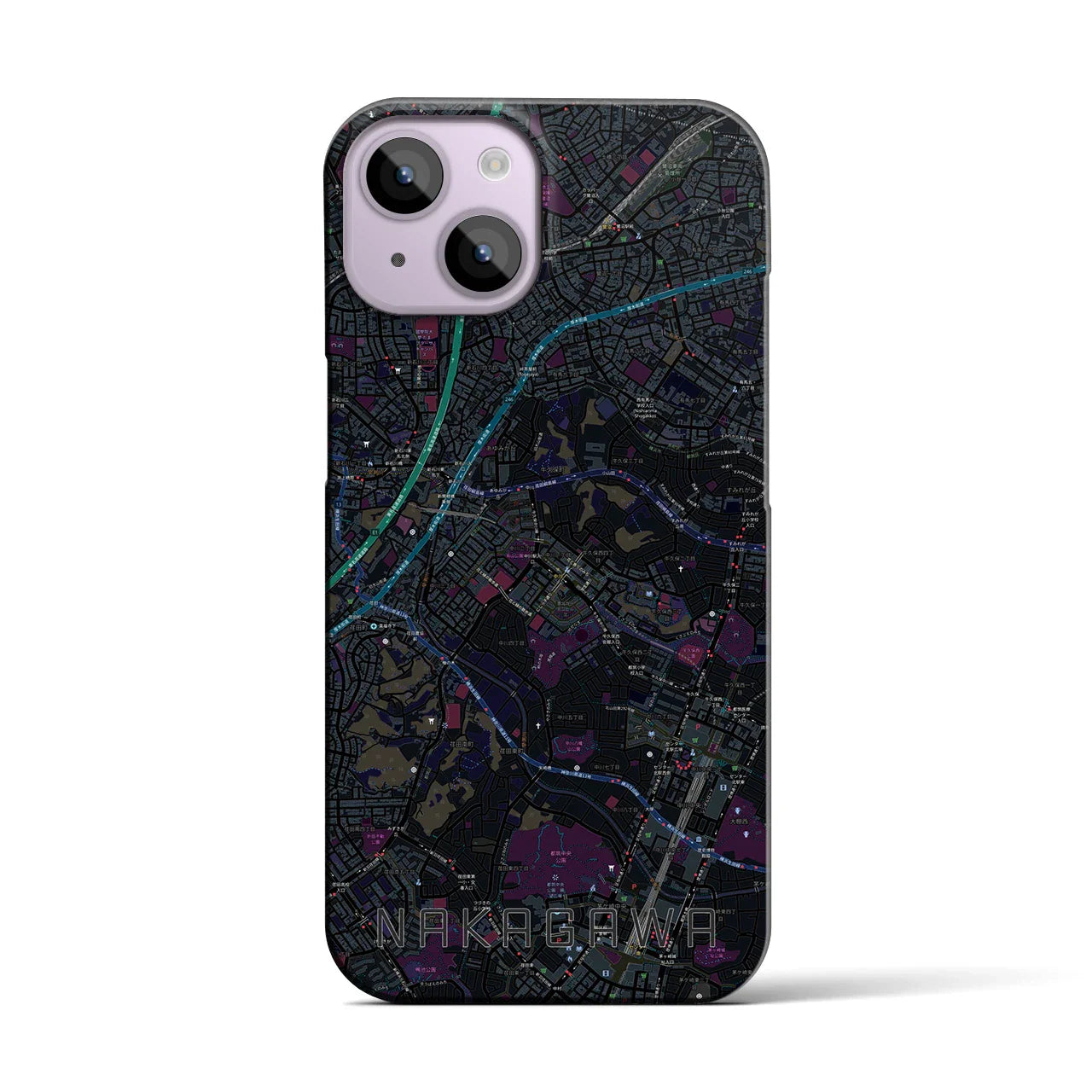 【中川(神奈川県)】地図柄iPhoneケース(バックカバータイプ)