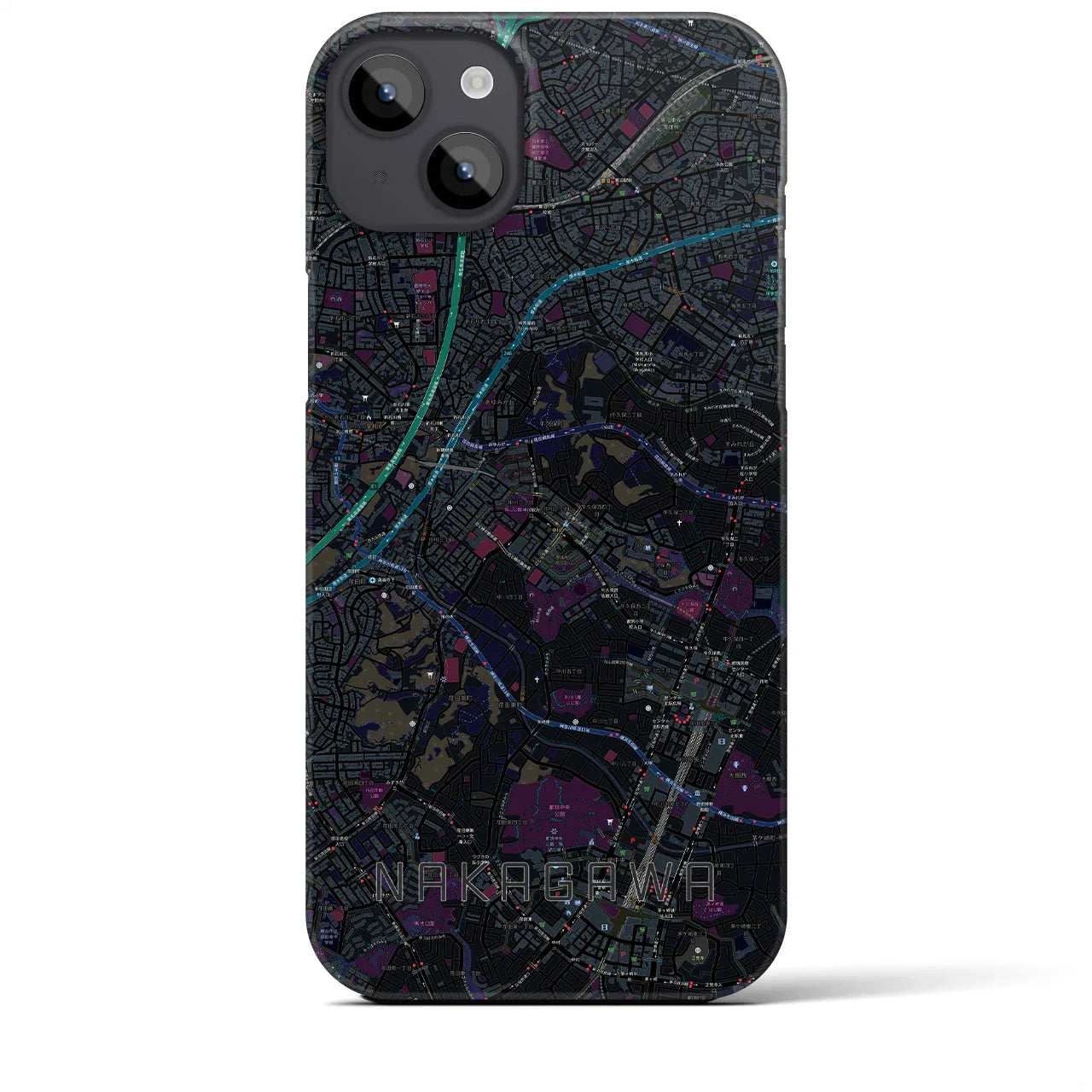 【中川(神奈川県)】地図柄iPhoneケース(バックカバータイプ)