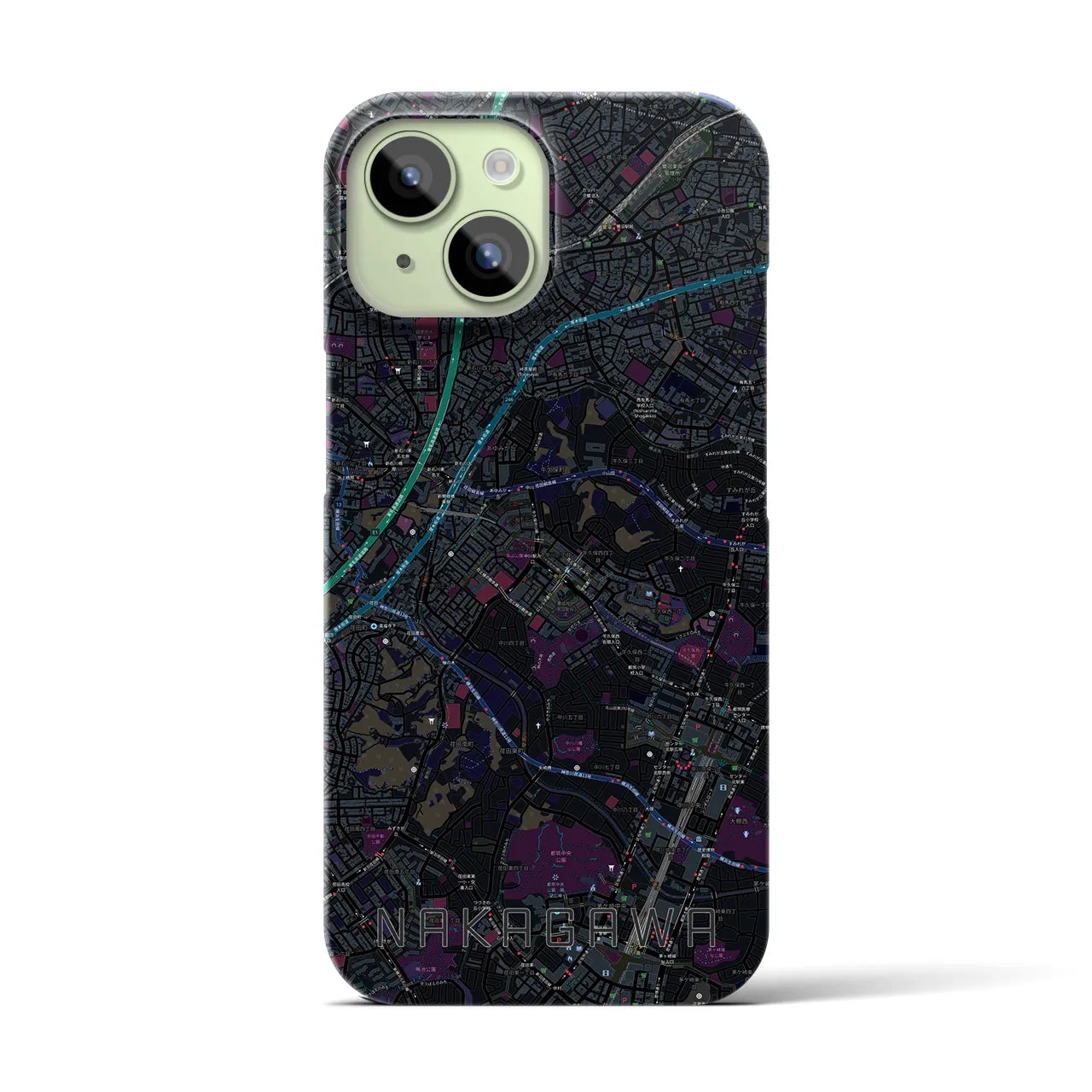 【中川(神奈川県)】地図柄iPhoneケース(バックカバータイプ)