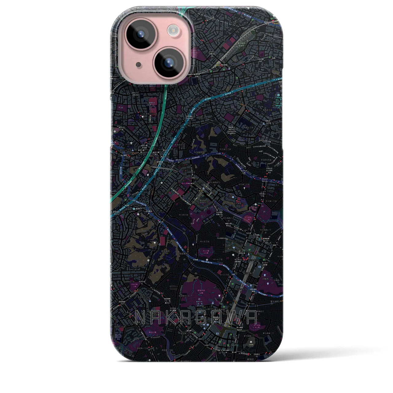 【中川(神奈川県)】地図柄iPhoneケース(バックカバータイプ)