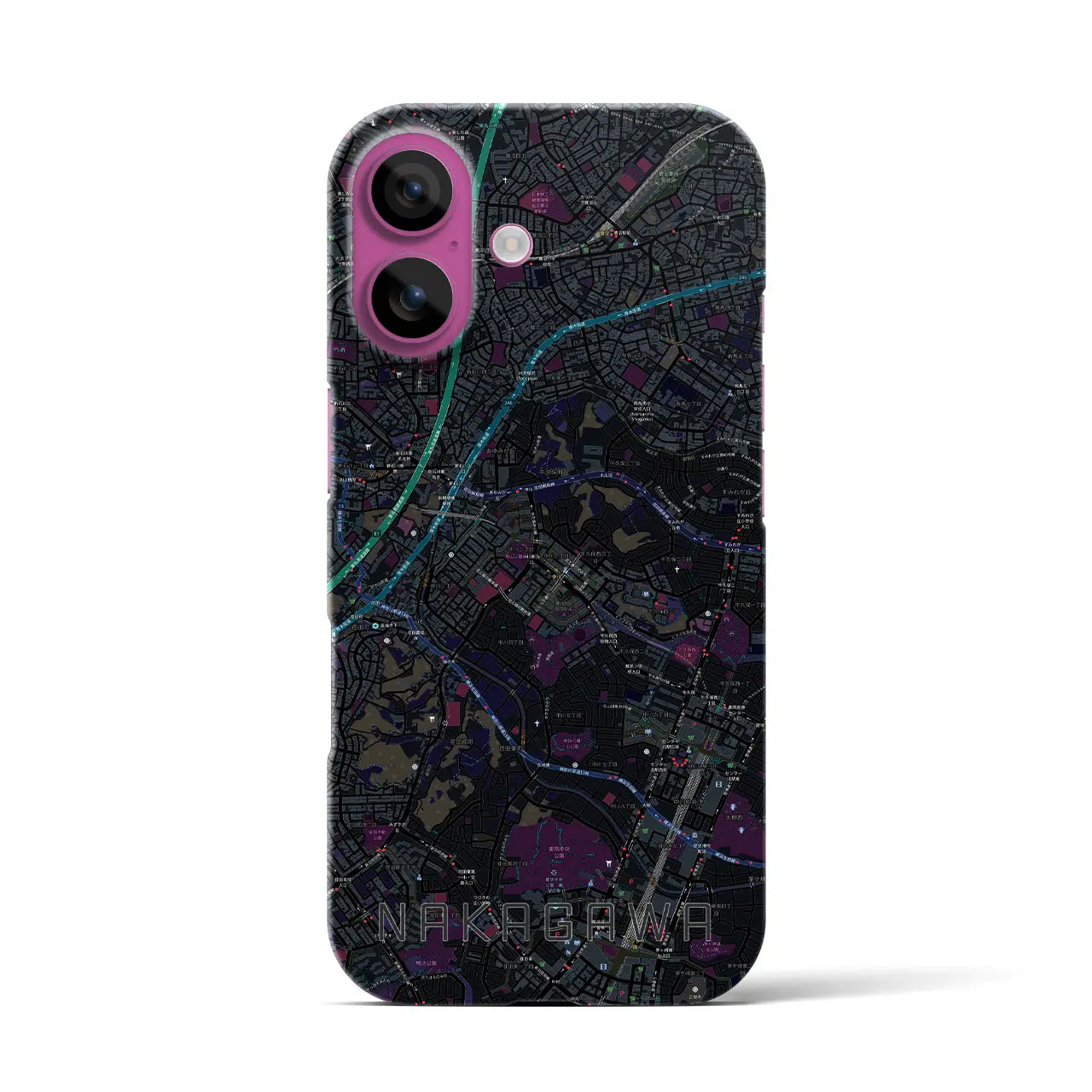 【中川(神奈川県)】地図柄iPhoneケース(バックカバータイプ)