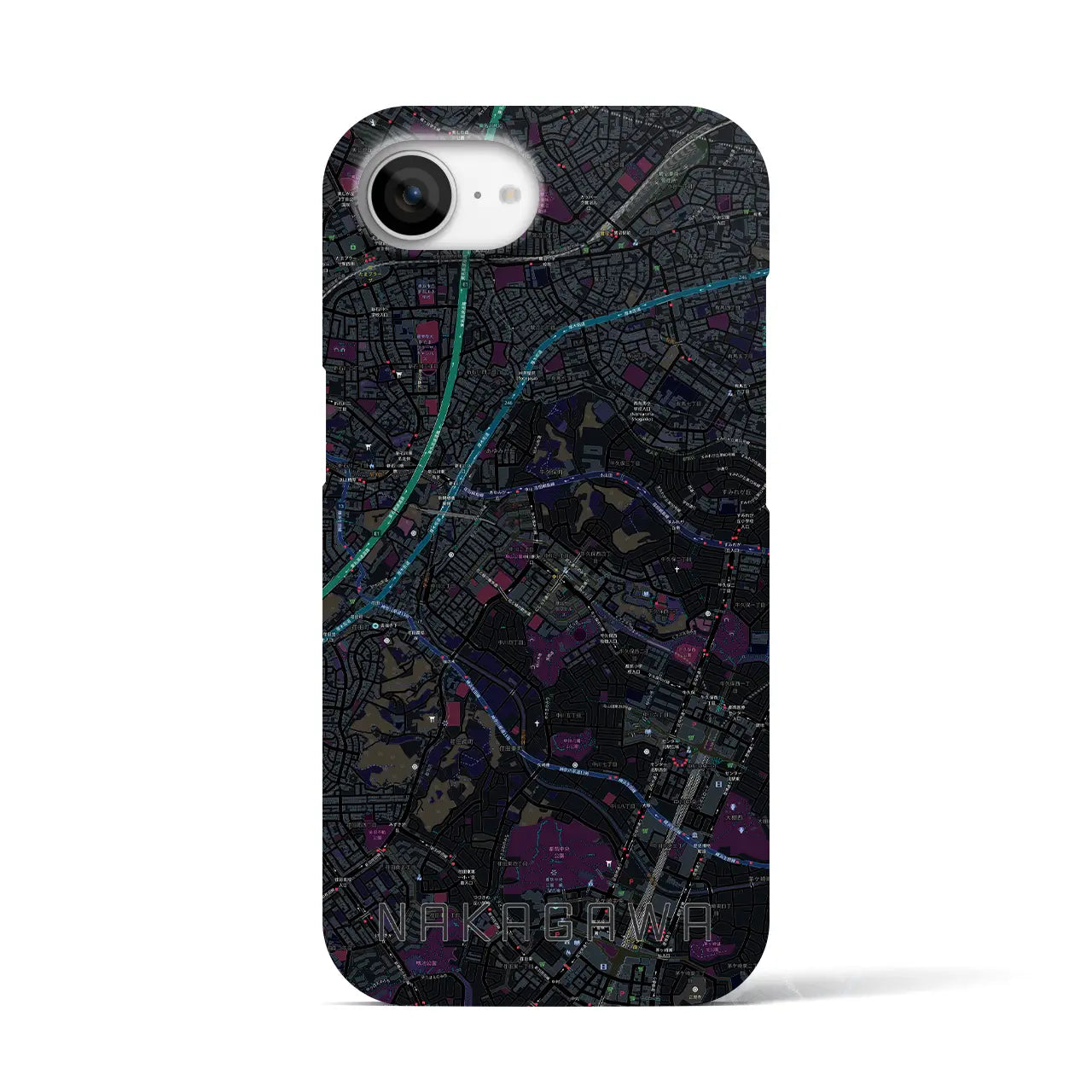 【中川(神奈川県)】地図柄iPhoneケース(バックカバータイプ)